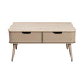 Houten salontafel met lades in neutrale kleur
